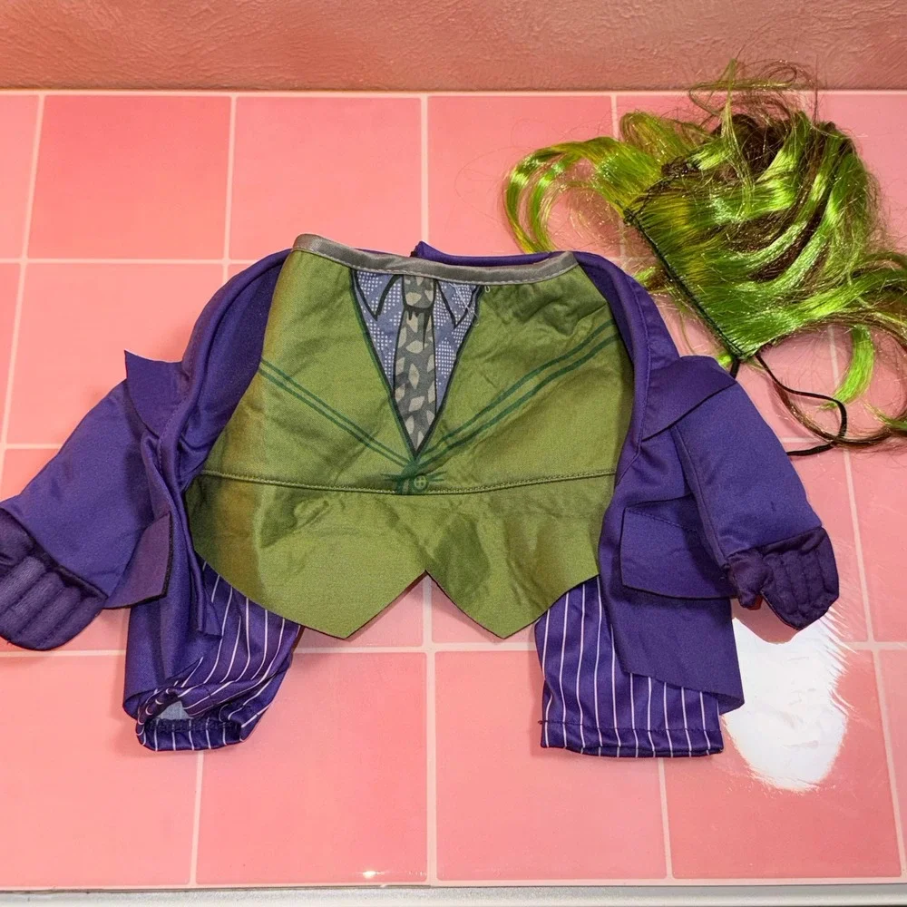 Rubies II DC Comics The Joker Pet Costume Extra Small Purple Green Wig 2pc Set
